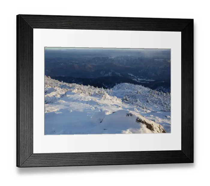 Framed Print : Benediktenwand mountain in winter, Benediktbeuern, Bavaria, Germany, Europe