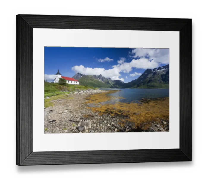 Framed Print : Vestpollen chapel in Austnesfjord, Lofoten Islands, Norway, Scandinavia, Europe, PublicGround Framed Print : Vestpollen chapel in Austnesfjord, Lofoten Islands, Norway, Scandinavia, Europe, PublicGround