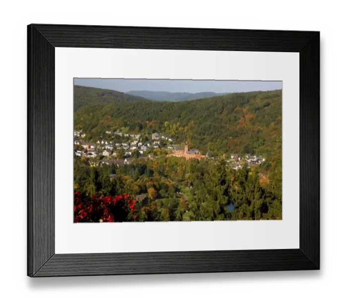 Framed Print : Heimbach on the Roer River, Rur River, Hengebach castle, autumn colored forests, Eifel National Park, North Rhine-Westphalia, Germany, Europe Framed Print : Heimbach on the Roer River, Rur River, Hengebach castle, autumn colored forests, Eifel National Park, North Rhine-Westphalia, Germany, Europe
