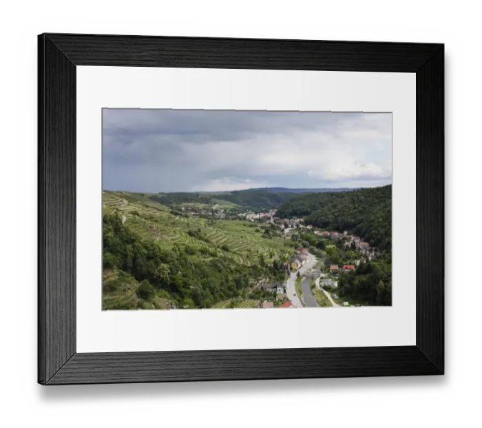 Framed Print : View from Burg Senftenberg castle on Imbach, Kremstal calley, Wachau, Lower Austria, Austria, Europe Framed Print : View from Burg Senftenberg castle on Imbach, Kremstal calley, Wachau, Lower Austria, Austria, Europe
