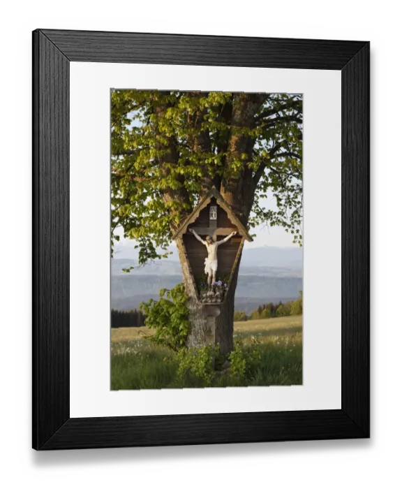 Framed Print : Wayside crucifix, Hohenpeissenberg, Pfaffenwinkel, Upper Bavaria, Bavaria, Germany, Europe Framed Print : Wayside crucifix, Hohenpeissenberg, Pfaffenwinkel, Upper Bavaria, Bavaria, Germany, Europe
