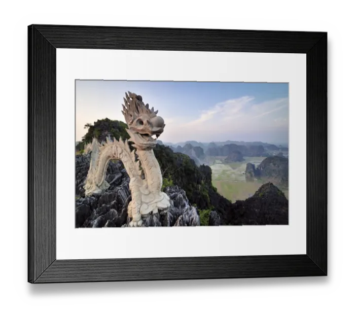 Framed Print : Dragon sculpture on a limestone hill, near Ninh Binh, Dry Halong Bay, Vietnam, Southeast Asia, Asia Framed Print : Dragon sculpture on a limestone hill, near Ninh Binh, Dry Halong Bay, Vietnam, Southeast Asia, Asia
