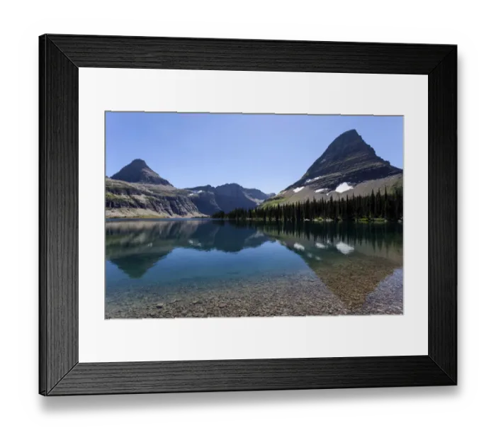 Framed Print : Hidden Lake with Reynolds Mountains and Bearhat Mountains, Glacier National Park, Montana, United States