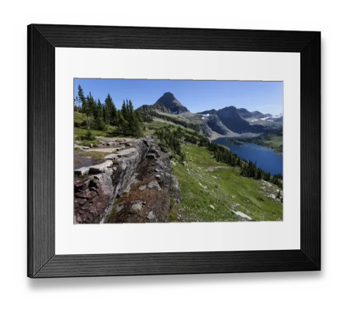 Framed Print : Hidden Lake with Reynolds Mountains, Glacier National Park, Montana, United States