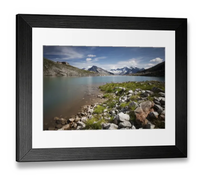 Framed Print : Friesenbergsee lake with views of the Zillertal Alps, Ginzling, Tyrol, Austria Framed Print : Friesenbergsee lake with views of the Zillertal Alps, Ginzling, Tyrol, Austria