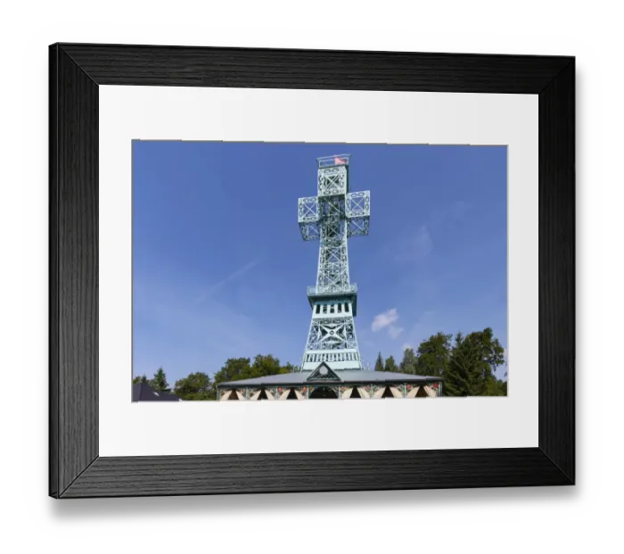 Framed Print : Josephs Cross, lookout tower on the Great Auersberg Mountain, Stolberg im Harz, Saxony-Anhalt, Germany Framed Print : Josephs Cross, lookout tower on the Great Auersberg Mountain, Stolberg im Harz, Saxony-Anhalt, Germany