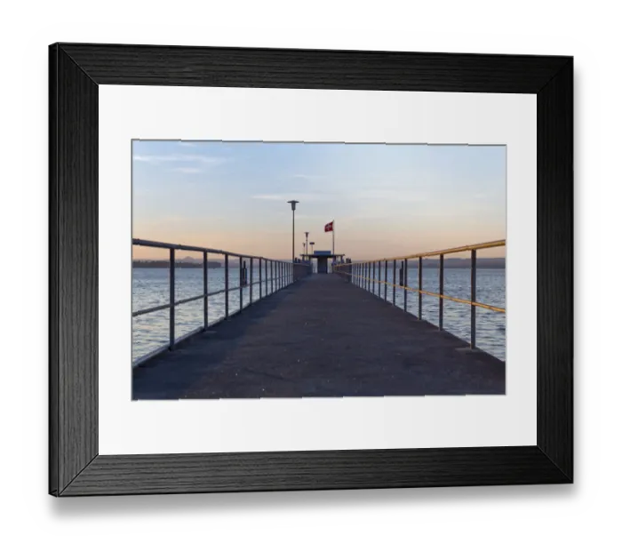 Framed Print : Railing of the ship pier of Mannenbach in the evening light, Lake Constance, Canton of Thurgau, Switzerland Framed Print : Railing of the ship pier of Mannenbach in the evening light, Lake Constance, Canton of Thurgau, Switzerland