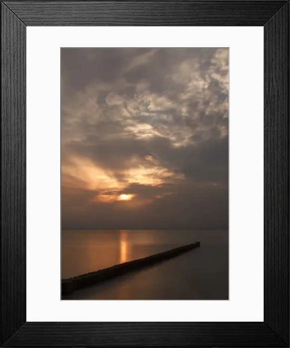 Framed Print : Sunset, Baltic Sea, Wustrow, Mecklenburg-Western Pomerania, Germany