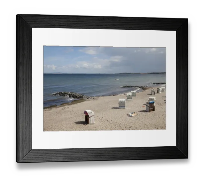 Framed Print : Empty beach chairs on the Baltic coast, Hohwacht, Schleswig-Holstein, Germany Framed Print : Empty beach chairs on the Baltic coast, Hohwacht, Schleswig-Holstein, Germany