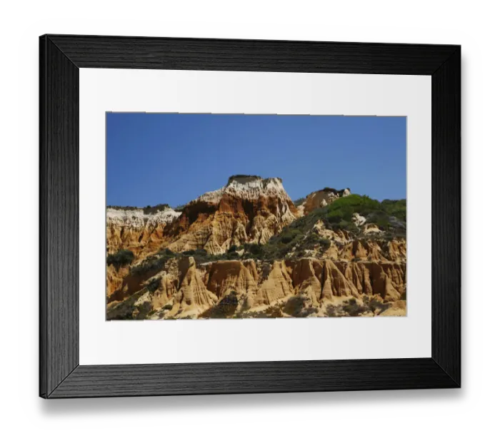 Framed Print : Eroded sandstone cliffs, Atlantic coast, near Melides, Portugal Framed Print : Eroded sandstone cliffs, Atlantic coast, near Melides, Portugal