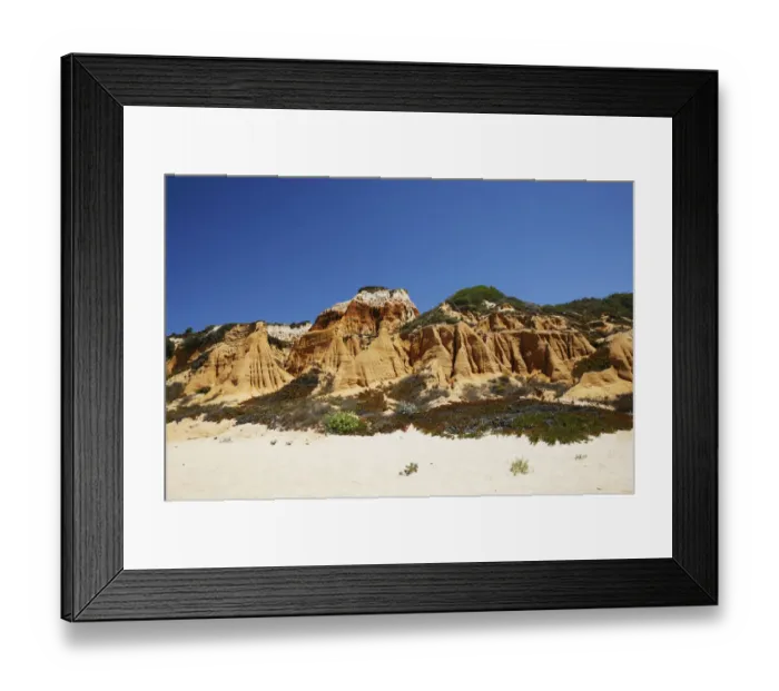 Framed Print : Sandstone rocks eroded by wind and rain, beach, Atlantic coast, near Melides, Portugal Framed Print : Sandstone rocks eroded by wind and rain, beach, Atlantic coast, near Melides, Portugal