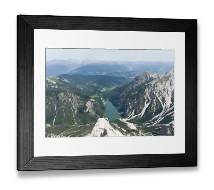 Framed Print : Panoramic view of the Alps from the peak of Mt Seekofel towards the north with Pragser Wildsee Lake, Dolomiti di Braies, South Tyrol province, Trentino-Alto Adige, Italy Framed Print : Panoramic view of the Alps from the peak of Mt Seekofel towards the north with Pragser Wildsee Lake, Dolomiti di Braies, South Tyrol province, Trentino-Alto Adige, Italy