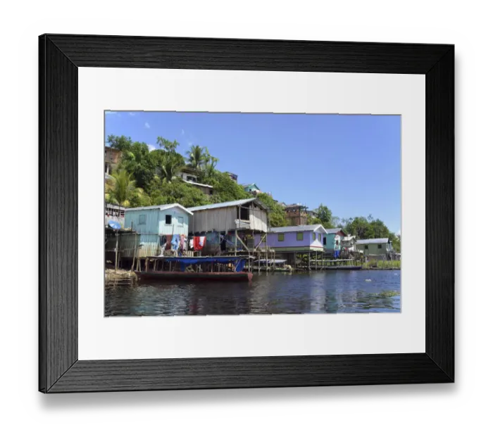 Framed Print : Favela riverside slum in Amazonia, Tefe, department of Amazonas, Brazil Framed Print : Favela riverside slum in Amazonia, Tefe, department of Amazonas, Brazil