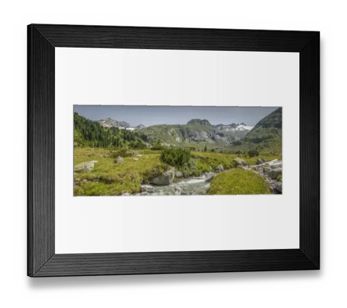 Framed Print : Panorama, Zemmgrund valley with Zemmbach stream, Ginzling, Zillertal valley, Tyrol, Austria Framed Print : Panorama, Zemmgrund valley with Zemmbach stream, Ginzling, Zillertal valley, Tyrol, Austria