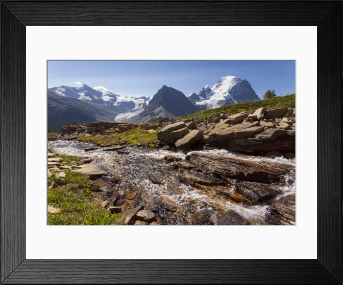 Framed Print : Glacial stream in front of Mount Robson, Mount Robson Provincial Park, British Columbia Province, Canada Framed Print : Glacial stream in front of Mount Robson, Mount Robson Provincial Park, British Columbia Province, Canada