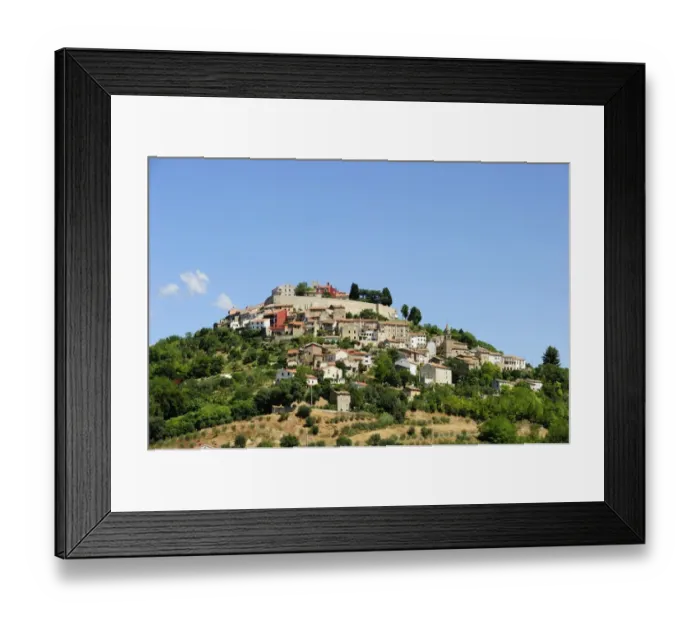 Framed Print : Small town situated on a hill, Motovun, Istria, Croatia Framed Print : Small town situated on a hill, Motovun, Istria, Croatia