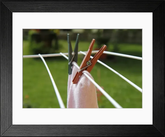 Framed Print : Drying rack with two pegs Framed Print : Drying rack with two pegs