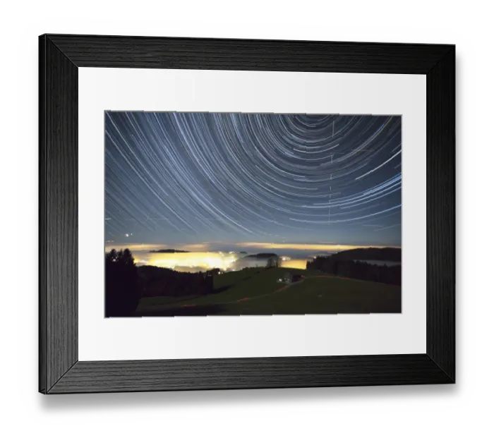 Framed Print : Star traces above Gupf AR, near Rehetobel, Canton of Appenzell Innerrhoden, Switzerland Framed Print : Star traces above Gupf AR, near Rehetobel, Canton of Appenzell Innerrhoden, Switzerland