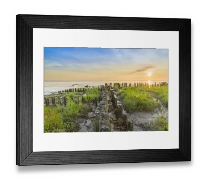 Framed Print : Border for land reclamation in the Wadden, Wremer Tief, Wremen, Lower Saxony, Germany Framed Print : Border for land reclamation in the Wadden, Wremer Tief, Wremen, Lower Saxony, Germany