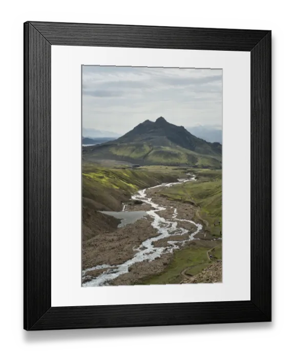 Framed Print : Tofadindar Mountain with a wild river, mountain landscape at Alftavatn, Laugavegur trekking route, Highlands, Sudurland, Iceland Framed Print : Tofadindar Mountain with a wild river, mountain landscape at Alftavatn, Laugavegur trekking route, Highlands, Sudurland, Iceland