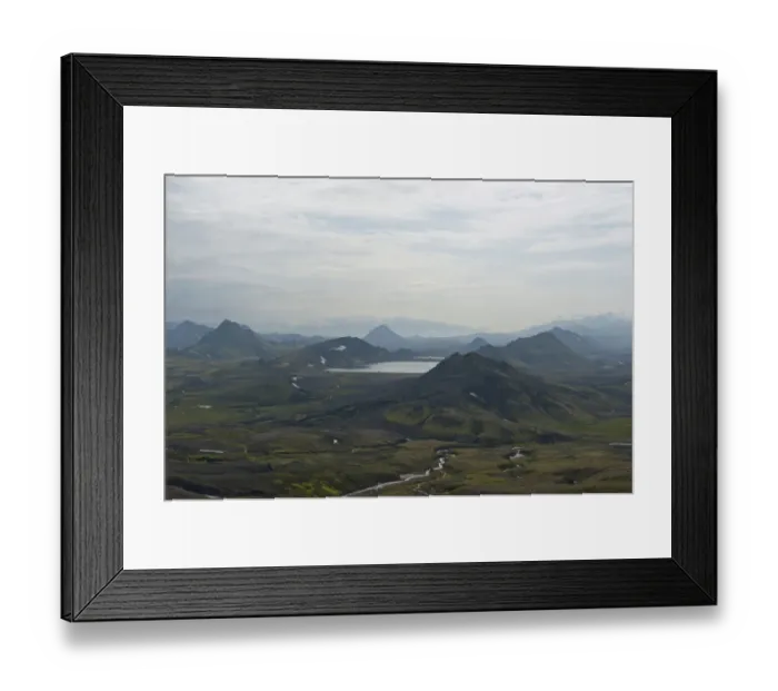 Framed Print : Panoramic mountain landscape at Alftavatn lake, Laugavegur trekking route, Highlands, Sudurland, Iceland Framed Print : Panoramic mountain landscape at Alftavatn lake, Laugavegur trekking route, Highlands, Sudurland, Iceland