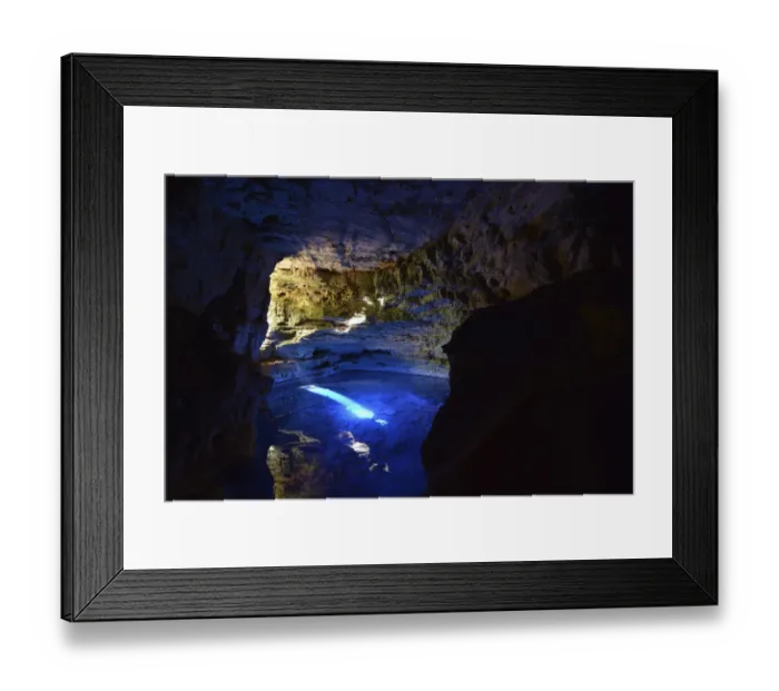 Framed Print : Poco Encantado cave with light beams, Chapada Diamantina, State of Bahia, Brazil Framed Print : Poco Encantado cave with light beams, Chapada Diamantina, State of Bahia, Brazil