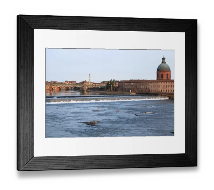 Framed Print : Garonne river, in back Hopital de La Grave in the evening light, Toulouse, Midi-Pyrenees France Framed Print : Garonne river, in back Hopital de La Grave in the evening light, Toulouse, Midi-Pyrenees France