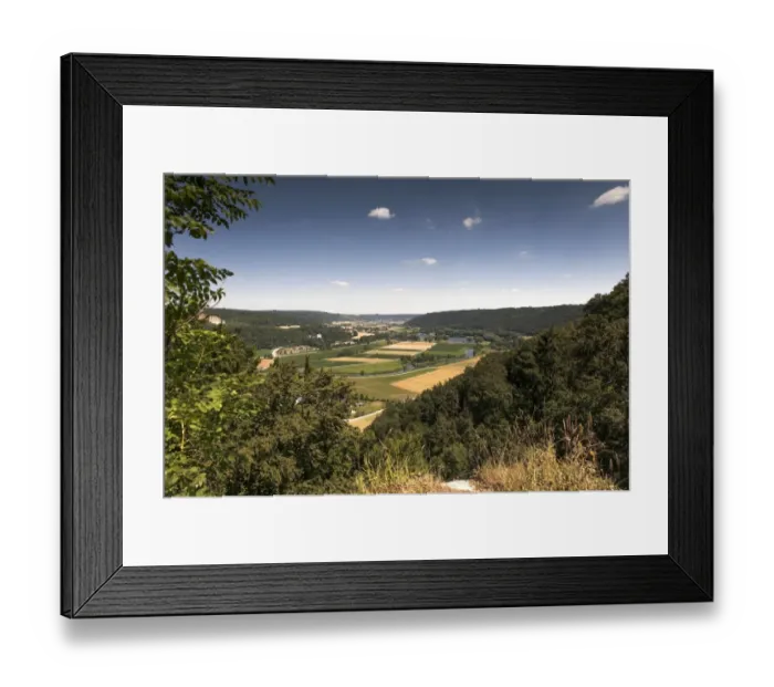 Framed Print : View over Altmuehltal valley, recreational area of Kratzmuehlsee lake, Altmuhltal, Bavaria, Germany Framed Print : View over Altmuehltal valley, recreational area of Kratzmuehlsee lake, Altmuhltal, Bavaria, Germany