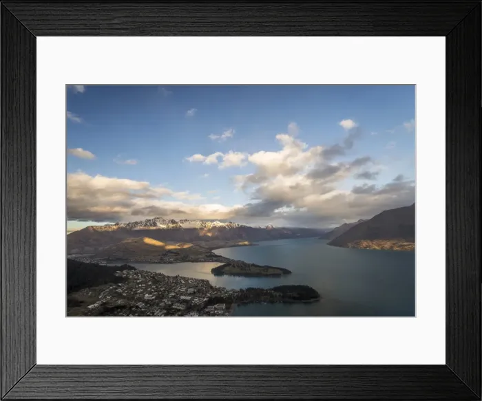 Framed Print : Queenstown on Lake Wakatipu and The Remarkables mountain range at sunset, Otago Region, South Island, New Zealand Framed Print : Queenstown on Lake Wakatipu and The Remarkables mountain range at sunset, Otago Region, South Island, New Zealand