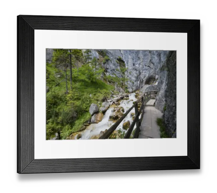 Framed Print : Silberkarklamm Gorge, viewing platform, Dachstein, Ramsau, Styria, Austria