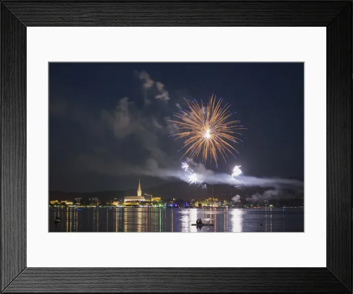 Framed Print : Fireworks during the Hausherrenfest festival, couple on a floating island in Lake Constance at the front, Radolfzell, Baden-Wurttemberg, Germany Framed Print : Fireworks during the Hausherrenfest festival, couple on a floating island in Lake Constance at the front, Radolfzell, Baden-Wurttemberg, Germany