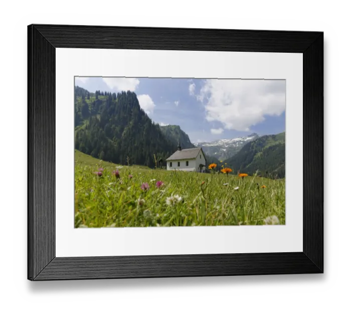 Framed Print : St. Rochus Chapel, Church of St. Roch, Nenzinger Himmel alpine pasture, Gamperdonatal valley, community of Nenzing, Raetikon, Vorarlberg, Austria Framed Print : St. Rochus Chapel, Church of St. Roch, Nenzinger Himmel alpine pasture, Gamperdonatal valley, community of Nenzing, Raetikon, Vorarlberg, Austria