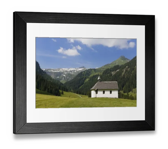 Framed Print : St. Rochus Chapel, Church of St. Roch, Nenzinger Himmel alpine pasture, Gamperdonatal valley, community of Nenzing, Raetikon, Vorarlberg, Austria Framed Print : St. Rochus Chapel, Church of St. Roch, Nenzinger Himmel alpine pasture, Gamperdonatal valley, community of Nenzing, Raetikon, Vorarlberg, Austria