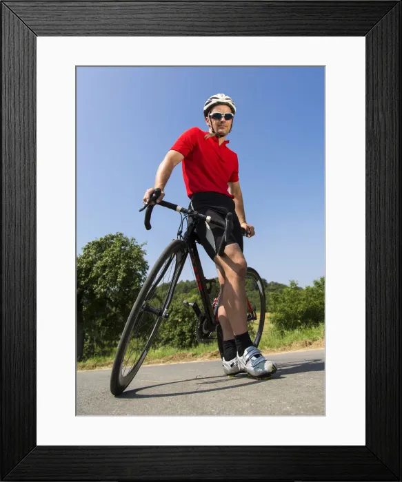 Framed Print : Cyclist, 44 years, with a racing cycle, Winterbach, Baden-Wurttemberg, Germany Framed Print : Cyclist, 44 years, with a racing cycle, Winterbach, Baden-Wurttemberg, Germany
