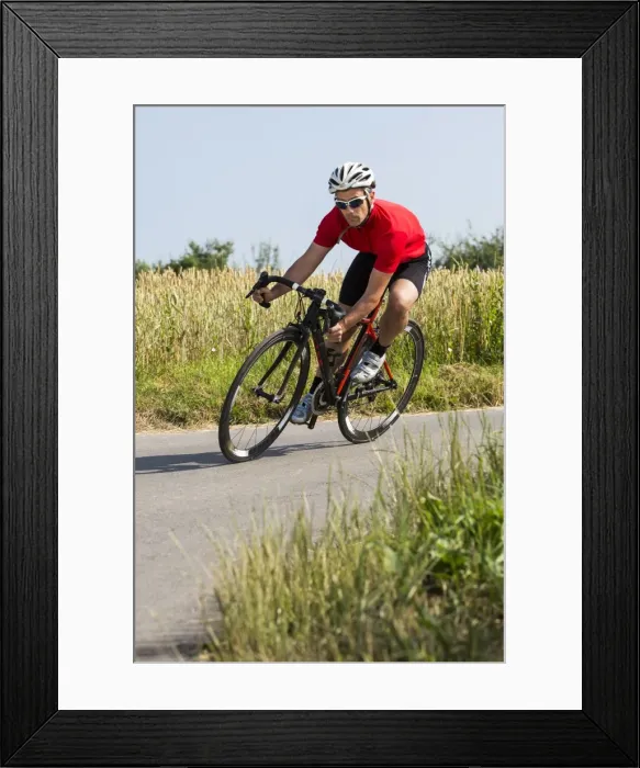 Framed Print : Cyclist, 44 years, riding a racing cycle, Winterbach, Baden-Wurttemberg, Germany Framed Print : Cyclist, 44 years, riding a racing cycle, Winterbach, Baden-Wurttemberg, Germany