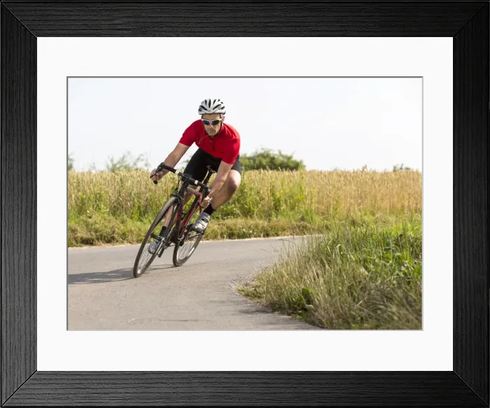 Framed Print : Cyclist, 44 years, riding a racing cycle, Winterbach, Baden-Wurttemberg, Germany Framed Print : Cyclist, 44 years, riding a racing cycle, Winterbach, Baden-Wurttemberg, Germany