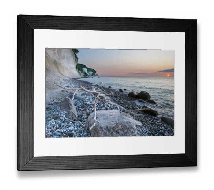 Framed Print : Chalk cliffs at sunrise, Sassnitz, Rugen, Mecklenburg-Western Pomerania, Germany Framed Print : Chalk cliffs at sunrise, Sassnitz, Rugen, Mecklenburg-Western Pomerania, Germany