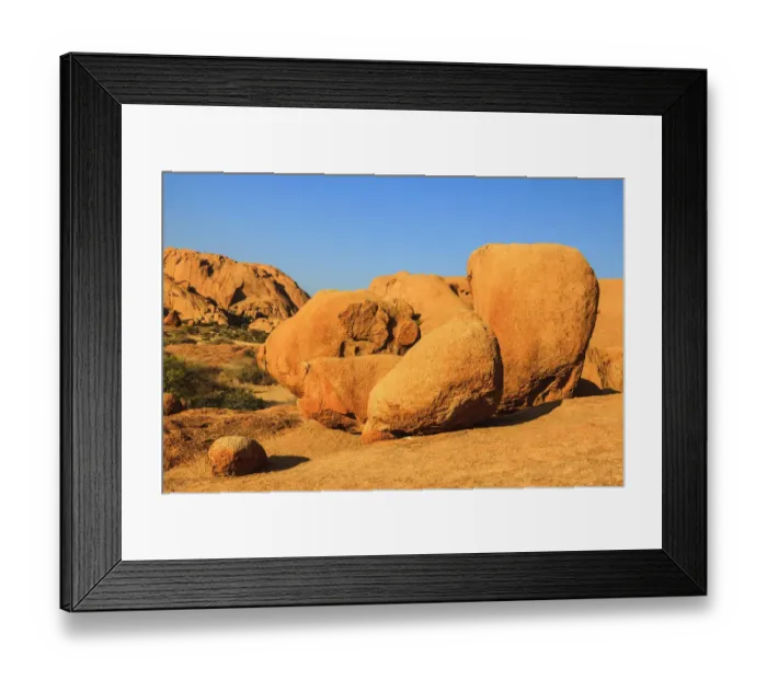 Framed Print : Rock formations in the evening light, near Spitzkoppe, Namibia Framed Print : Rock formations in the evening light, near Spitzkoppe, Namibia