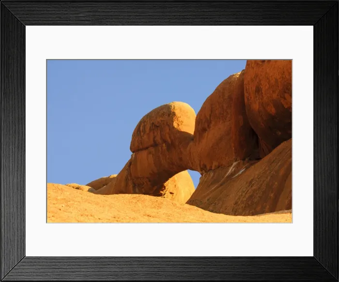 Framed Print : Rock formation The Bridge in evening light, rock arch, natural arch, Pontok Mountains, Great Spitzkoppe Nature Reserve, Namibia Framed Print : Rock formation The Bridge in evening light, rock arch, natural arch, Pontok Mountains, Great Spitzkoppe Nature Reserve, Namibia