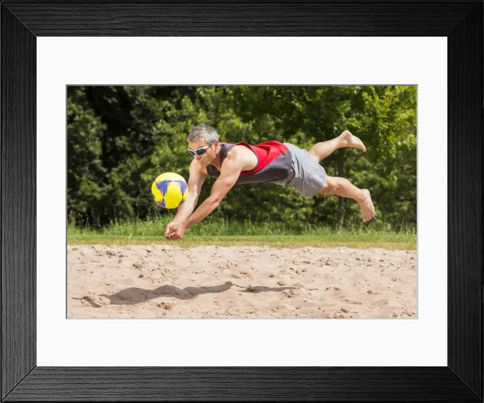 Framed Print : Beach volleyball player, 44 years, Schorndorf, Baden-Wurttemberg, Germany Framed Print : Beach volleyball player, 44 years, Schorndorf, Baden-Wurttemberg, Germany