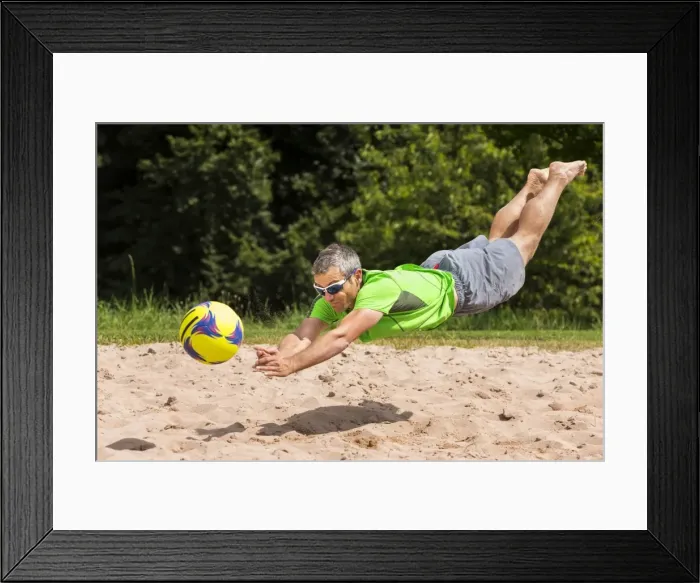 Framed Print : Beach volleyball player, 44 years, Schorndorf, Baden-Wurttemberg, Germany Framed Print : Beach volleyball player, 44 years, Schorndorf, Baden-Wurttemberg, Germany