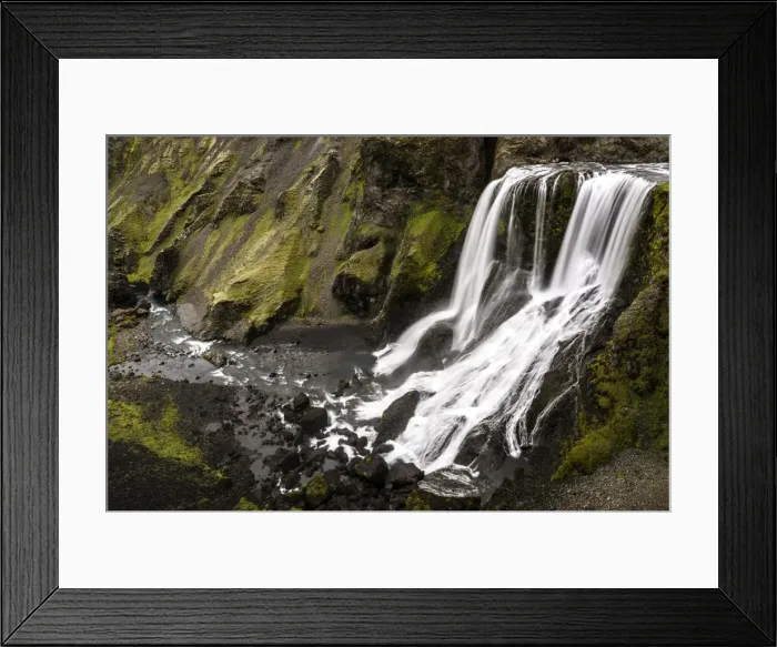 Framed Print : Fagrifoss waterfall, river Geirlandsa, Lakagigar region, Vatnajokull National Park, highlands, Iceland Framed Print : Fagrifoss waterfall, river Geirlandsa, Lakagigar region, Vatnajokull National Park, highlands, Iceland