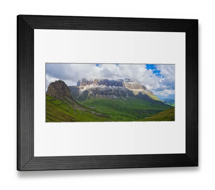 Framed Print : Sass Pordoi on a cloudy day, Dolomites, Trentino, Italy Framed Print : Sass Pordoi on a cloudy day, Dolomites, Trentino, Italy
