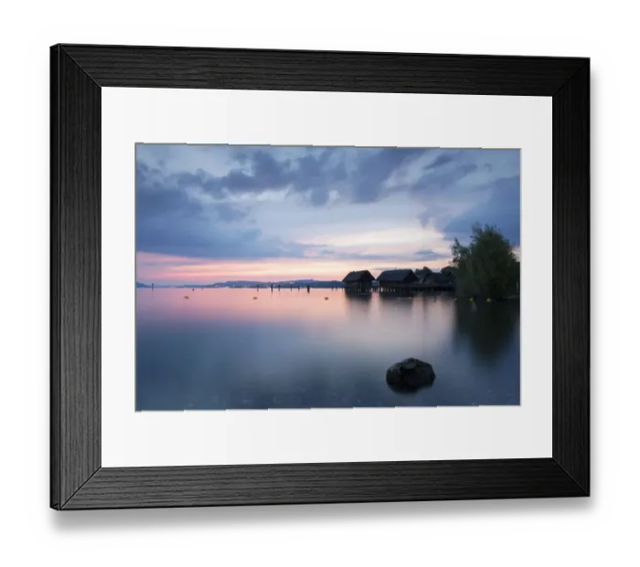 Framed Print : Evening at Lake Constance with stilt houses, Lake Constanz, near Uhldingen, Baden-Wurttemberg, Germany Framed Print : Evening at Lake Constance with stilt houses, Lake Constanz, near Uhldingen, Baden-Wurttemberg, Germany