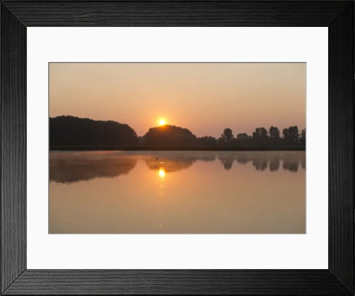 Framed Print : Sunrise over a pond landscape, Herbsleben, Thuringia, Germany Framed Print : Sunrise over a pond landscape, Herbsleben, Thuringia, Germany