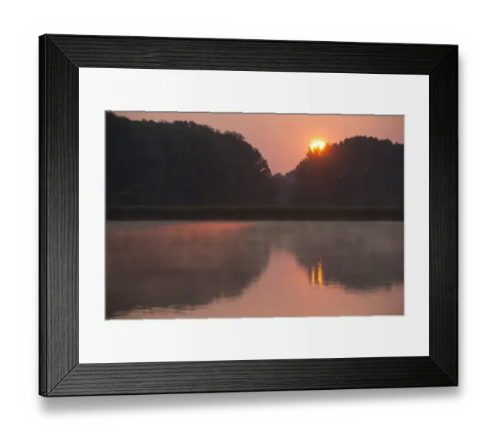 Framed Print : Sunrise over a pond landscape, Herbsleben, Thuringia, Germany Framed Print : Sunrise over a pond landscape, Herbsleben, Thuringia, Germany