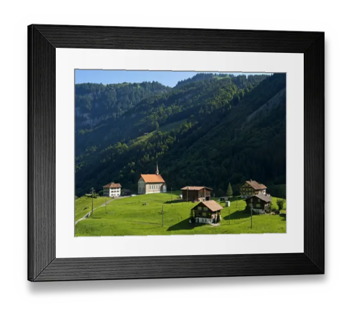 Framed Print : Village of Durrenboden-Bisisthal, Canton of Schwyz, Switzerland Framed Print : Village of Durrenboden-Bisisthal, Canton of Schwyz, Switzerland