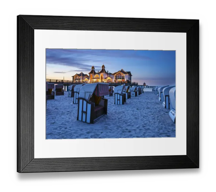 Framed Print : Sellin Pier at dusk, Baltic Seaside Resort Sellin, Rugen, Mecklenburg-Western Pomerania, Germany Framed Print : Sellin Pier at dusk, Baltic Seaside Resort Sellin, Rugen, Mecklenburg-Western Pomerania, Germany