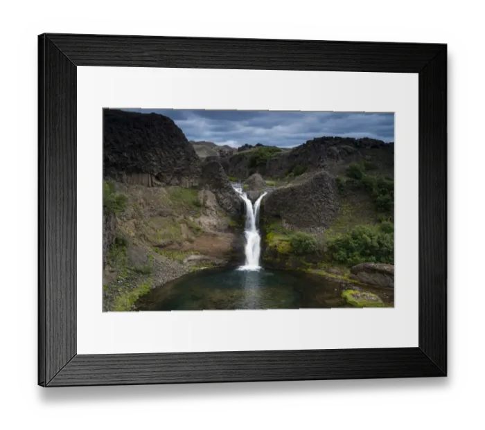 Framed Print : Gjarfoss waterfall, basalt rocks, Thjorsardalur valley, Southern Region, Iceland Framed Print : Gjarfoss waterfall, basalt rocks, Thjorsardalur valley, Southern Region, Iceland