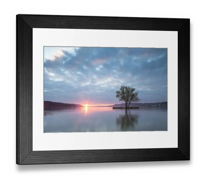 Framed Print : Sunset on Lake Ueberlingen, Dingelsdorf, Baden-Wurttemberg, Germany